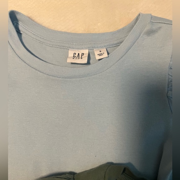 Girls Gap 100% Cotton Puffy Sleeve Tee Size S - Picture 2 of 5